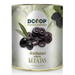 ACEITUNA NEGRA RODAJAS LATA 6/3Kg (1560g P.N.E.)
